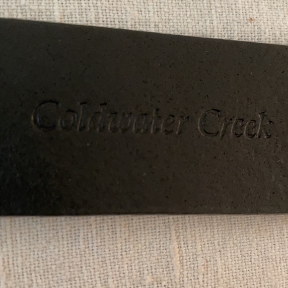 Coldwater Creek Black Leather Belt Size S - Picture 4 of 6